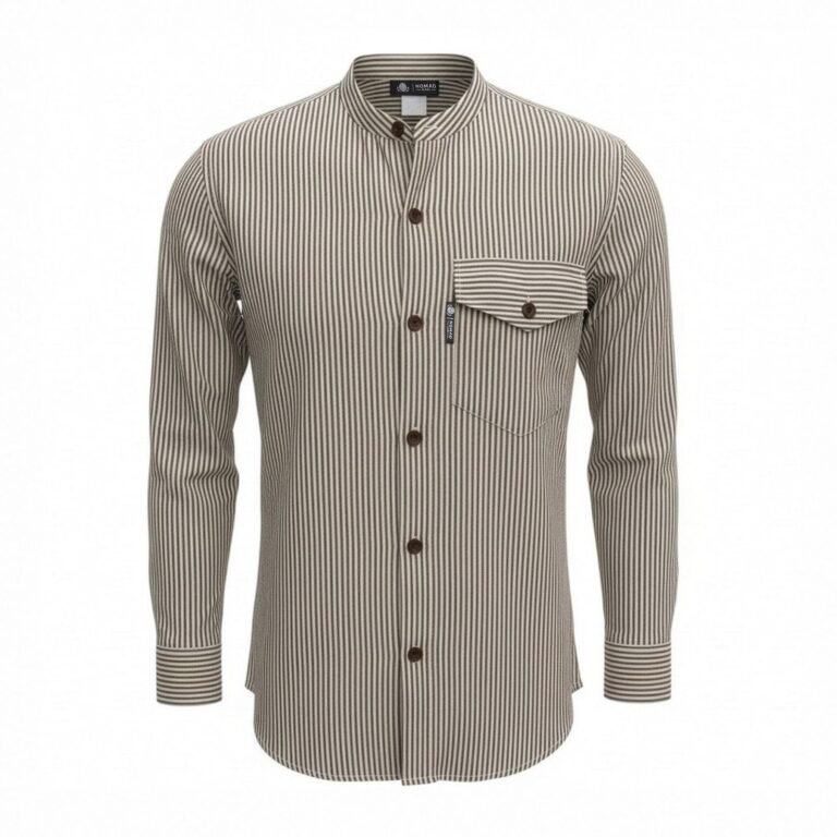 Nomad Sari Grandad Shirt - Grey Stone - Large