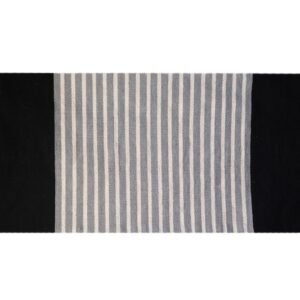 Indian Cotton Rug - 70x170cm - Black / Grey