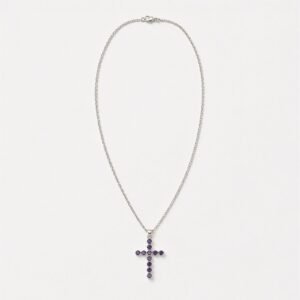 Indian Devotional Pendant - Silver Plated (45cm Chain)- Ionite Crucifix
