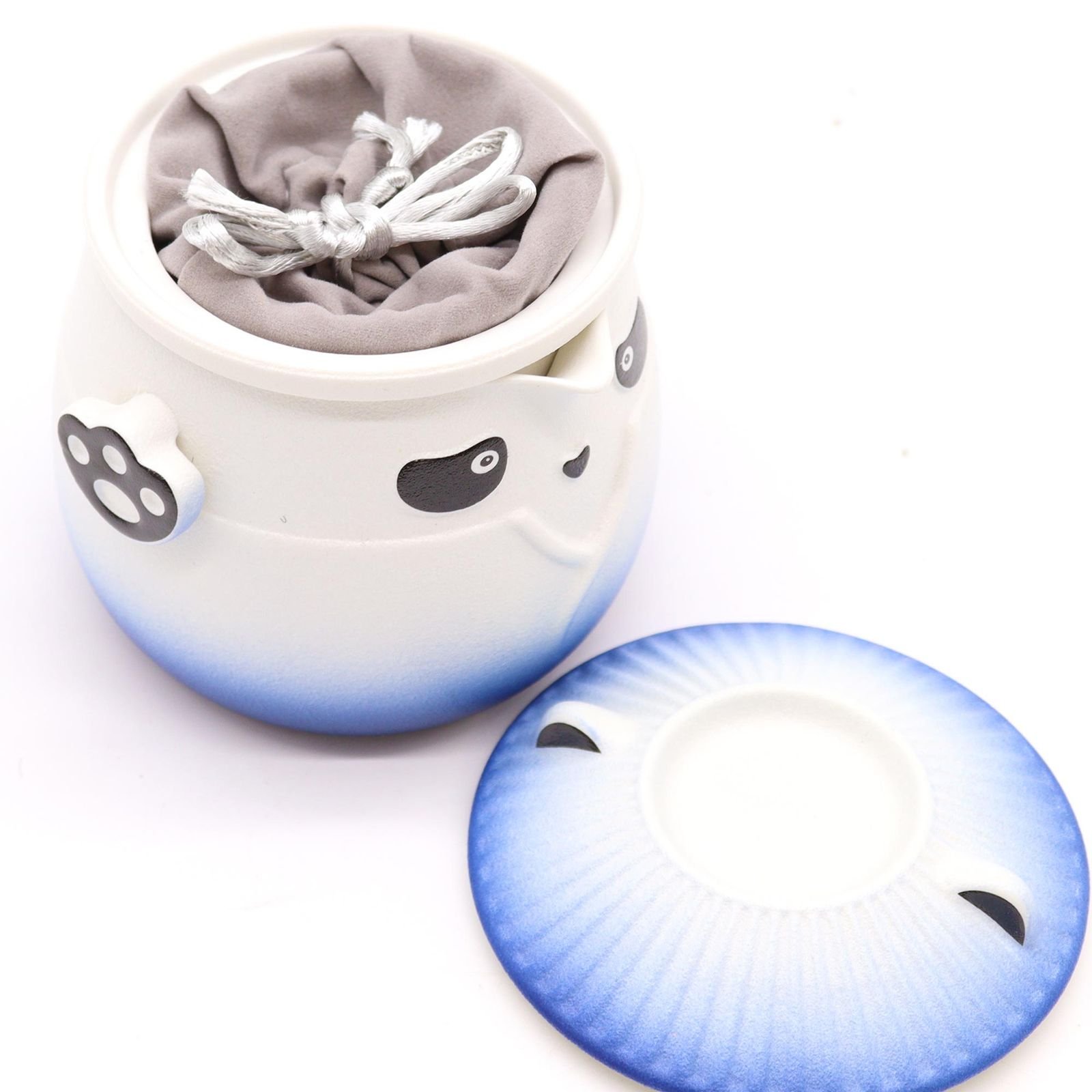 Panda Teapot Set & Three Cups - Sky Blue - Image 5