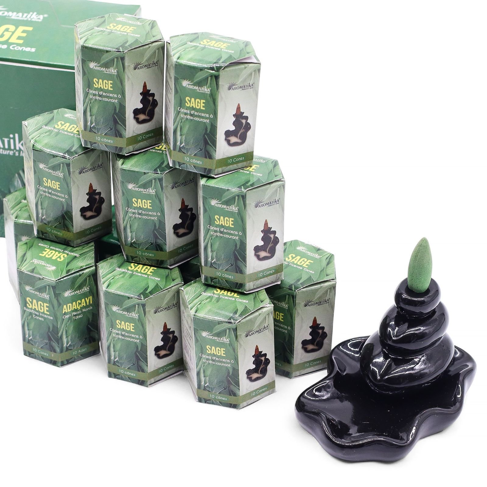 Masala Backflow Incense pack of 10 - Sage - Image 3