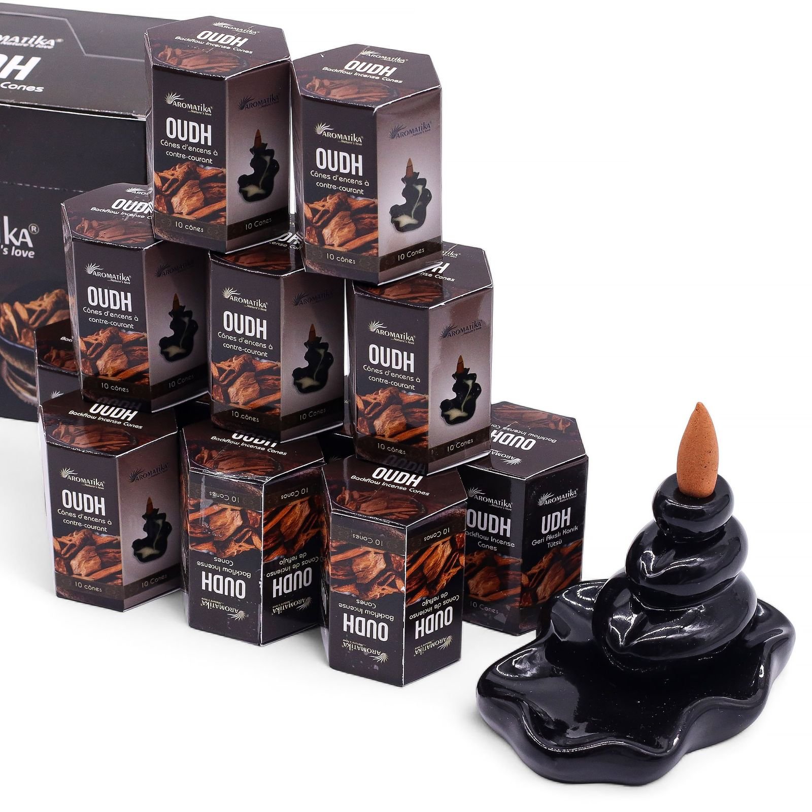 Masala Backflow Incense pack of 10 - Oudh - Image 2