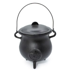 Extra Huge Cast Iron Cauldron with Pentagram 23x18cm (at least 4kg)