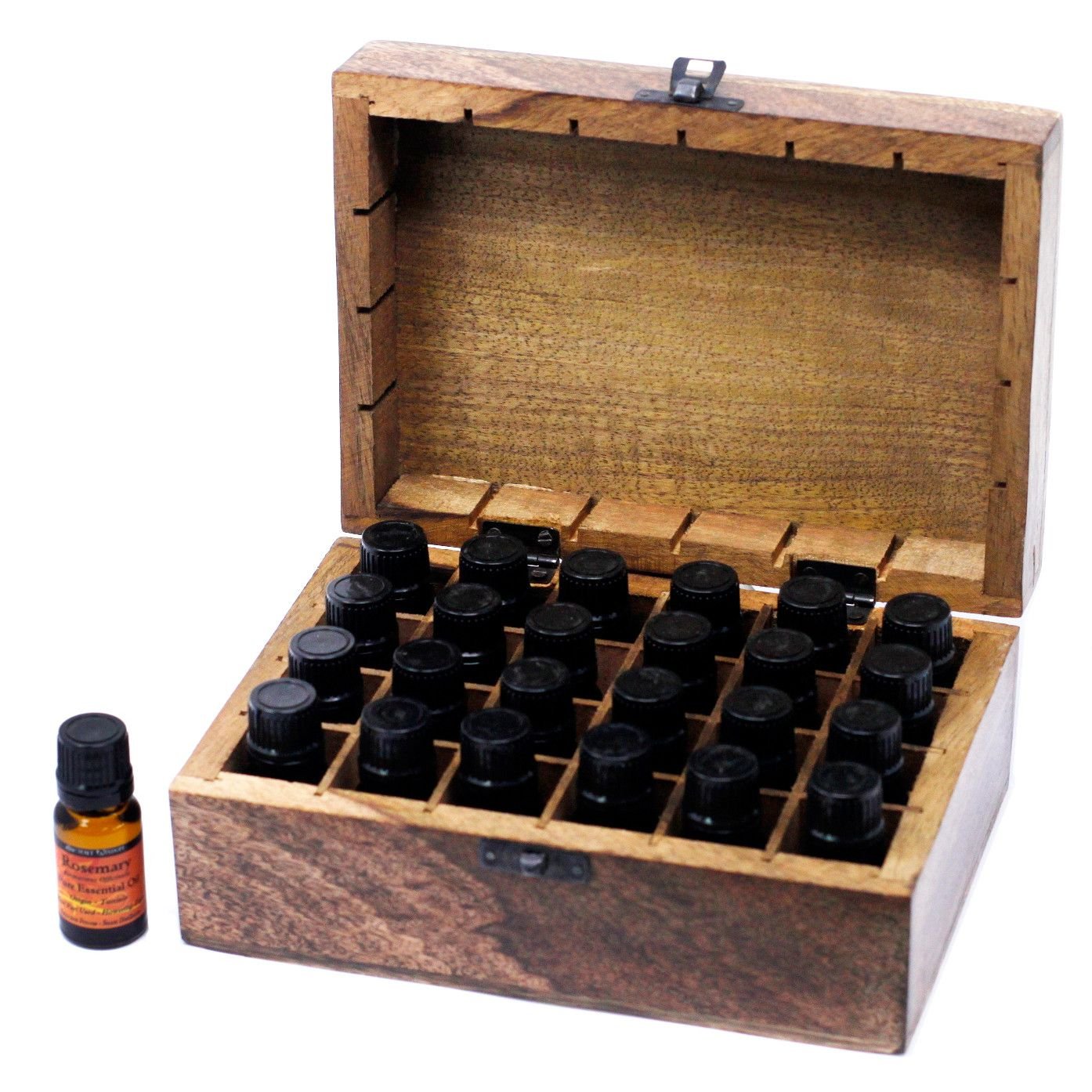 Aromatherapy Floral Carved Box (Holds 24 bottles) - Image 4