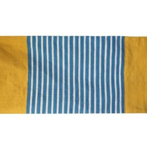 Indian Cotton Rug - 70x170cm - Yellow/ Blue