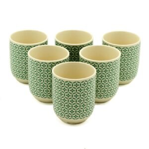 Herbal Tea Cups - Green Mosiac