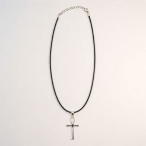 Indian Devotional Pendant - Silver Plated (45cm Cord)- Ankh Symbol of Eternal Life